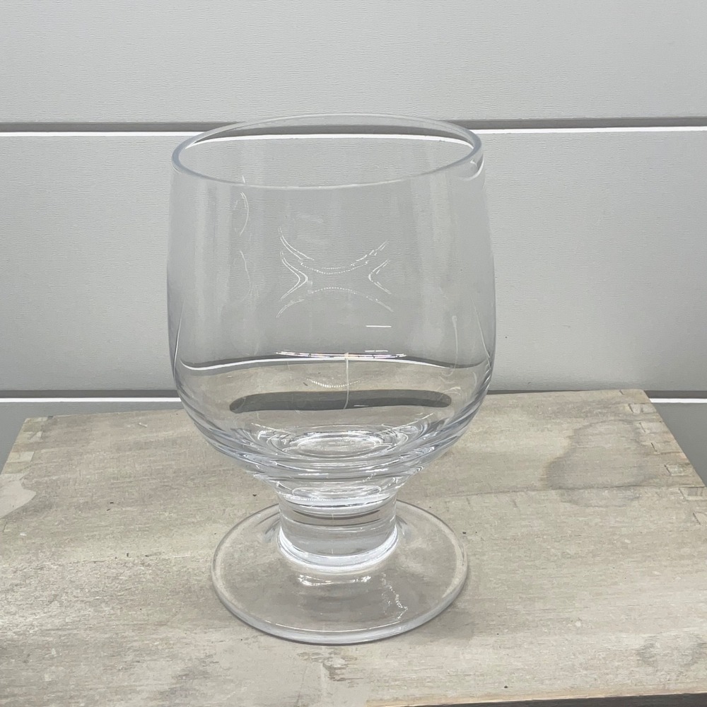 Clear Glass Footed Goblet Pedestal Water Wine Glass 5.5 Inch Tulip Shape